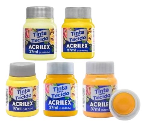 TINTA TECIDO ACRILEX AMARELOS /LARANJAS